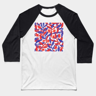 Red white and blue flowers Baseball T-Shirt